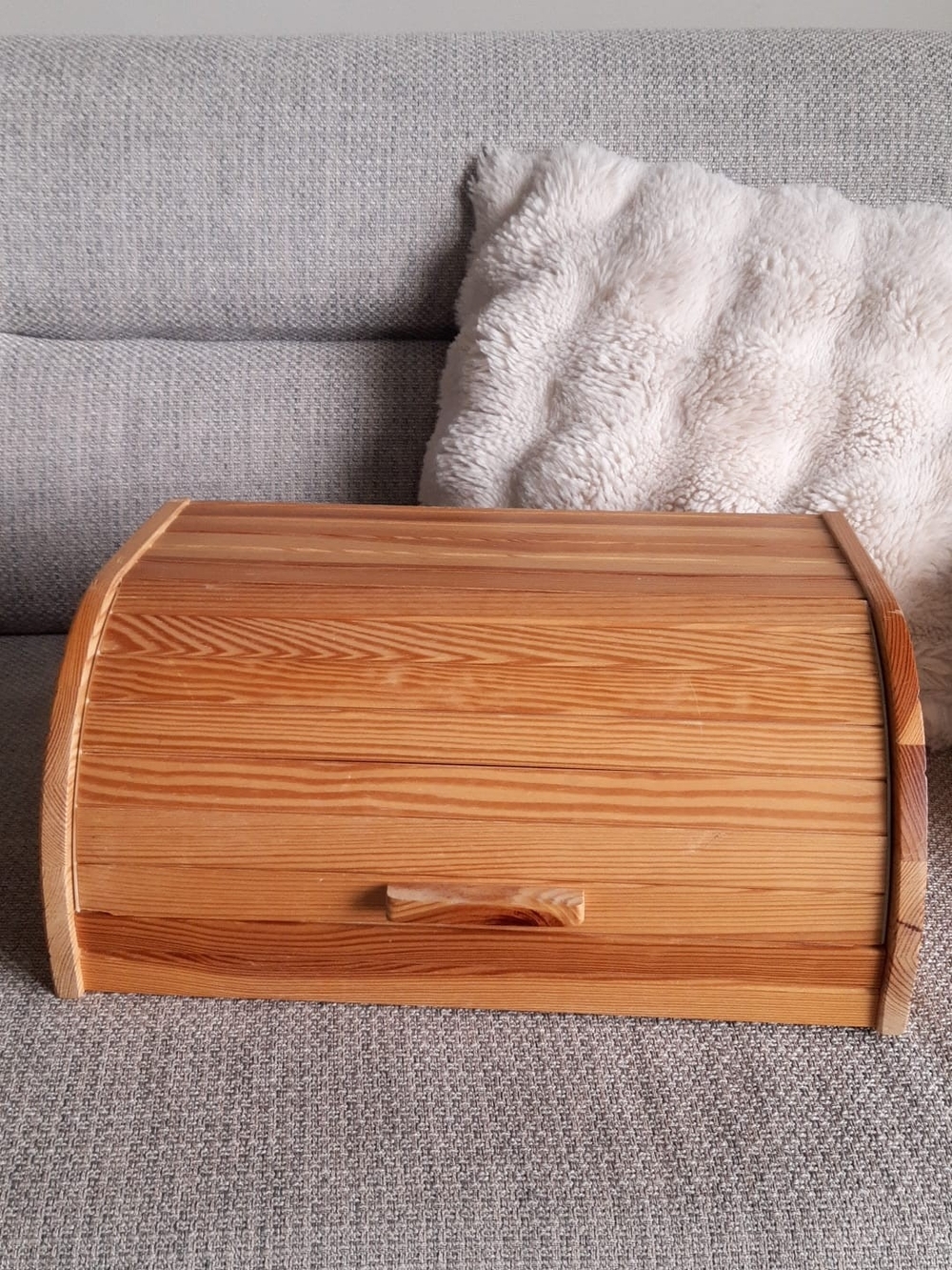 Vintage Wooden Bread Box - Natural Wood